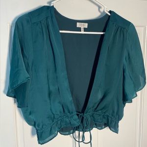 Dark Green Tobi size L crop top with front tie